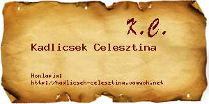 Kadlicsek Celesztina névjegykártya